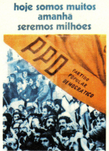Cartaz antigo do PPD - Hoje somos muitos, amanhã seremos milhões